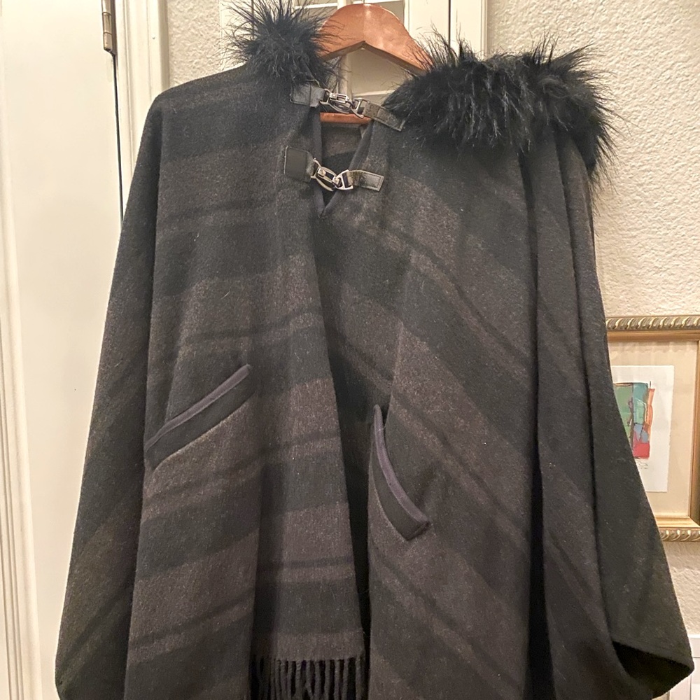 Zara wool poncho